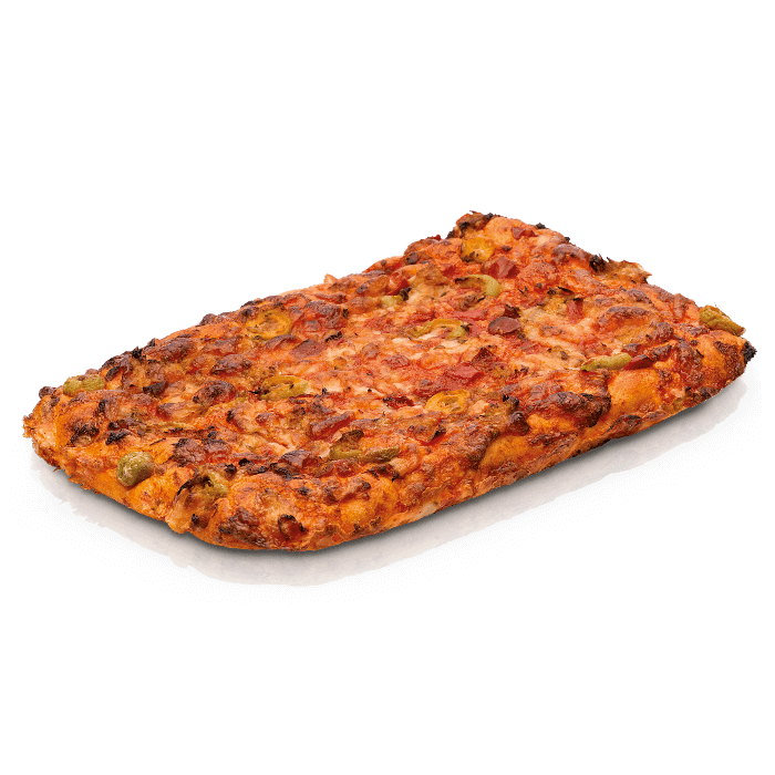 Pizza cuadrada mediterránea