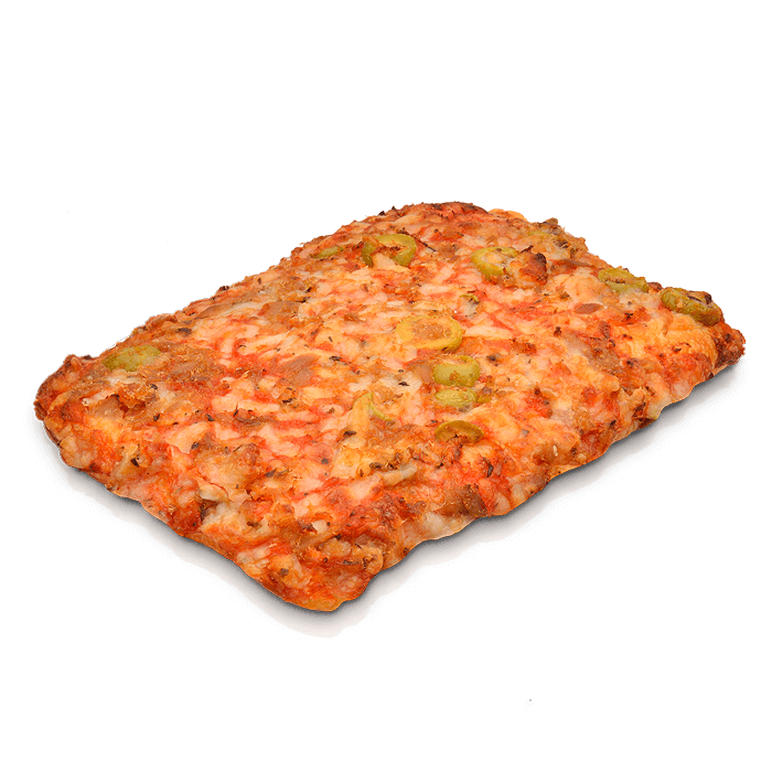 Pizza cuadrada atún