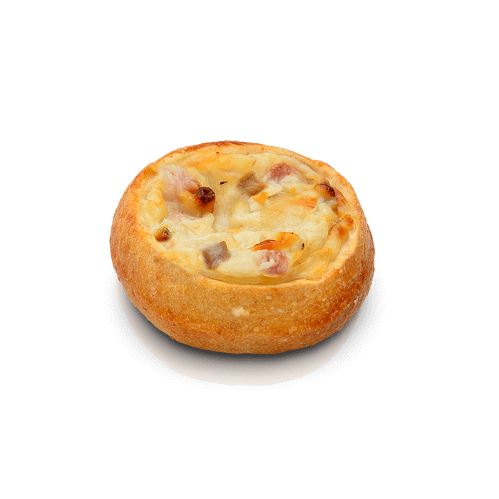 Mini pizza carbonara